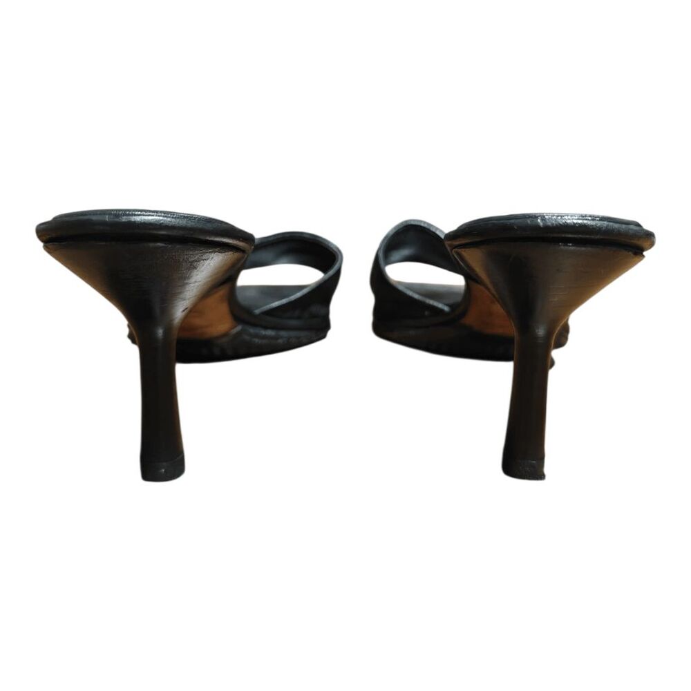 CHANEL Vintage Black CC Mules Size 7B - Picture 10 of 12